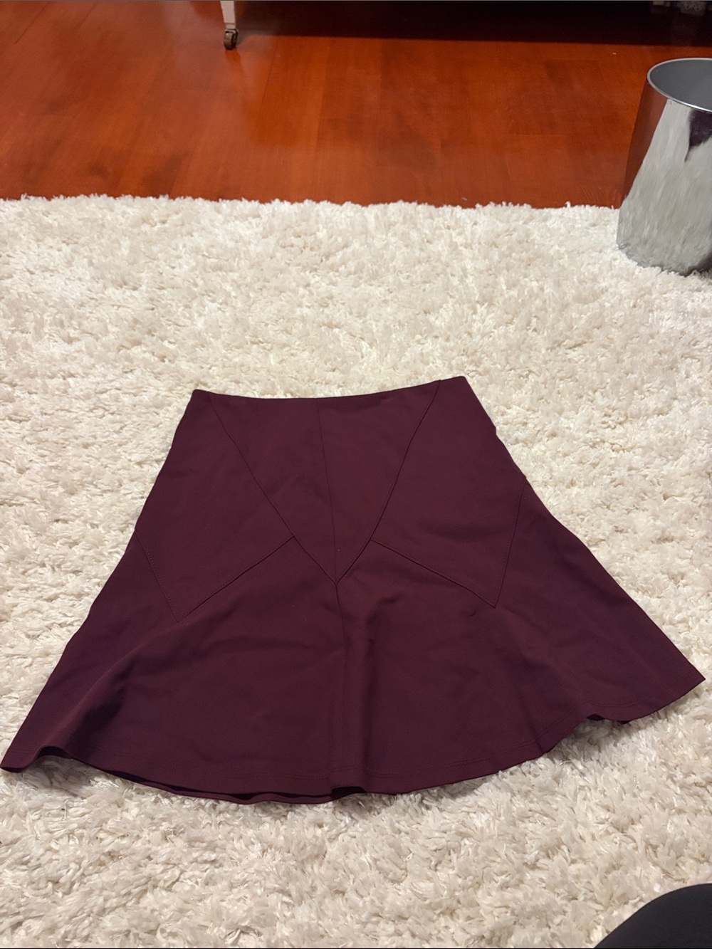 White House Black Market Plum Flared Midi Skirt